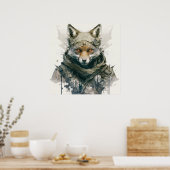 Poster Wolf Portrait Animal Peinture Forêt faunique (Cuisine)