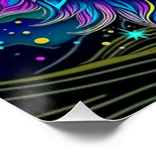 Poster Wolf psychédélique (Coin)