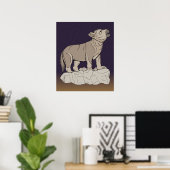Poster Wolf Pup Howling (Bureau à domicile)