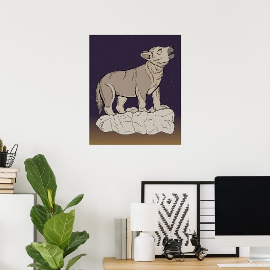 Poster Wolf Pup Howling (Bureau à domicile)