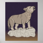 Poster Wolf Pup Howling (Devant)