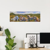 Poster Wolf Puppies "CHANSON DE TROIS FLEURS" (Bureau à domicile)