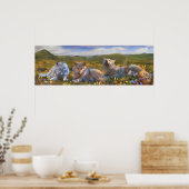 Poster Wolf Puppies "CHANSON DE TROIS FLEURS" (Cuisine)