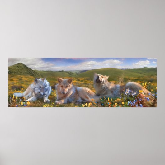Poster Wolf Puppies "CHANSON DE TROIS FLEURS" (Devant)