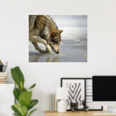Poster Wolf - Se faufiler sur le fromage (Bureau à domicile)