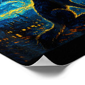 Poster Wolf Starry Night HowHowling Lune Dons Drôle Pour  (Coin)