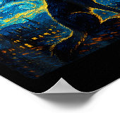 Poster Wolf Starry Night Howling Lune Drôle Pour Hommes F (Coin)