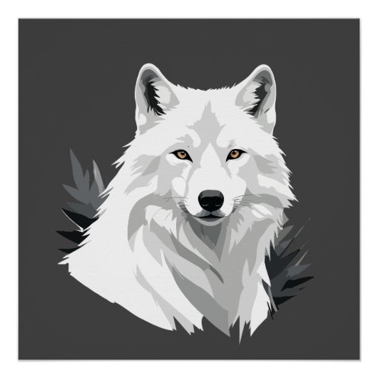 Poster Wolf Vector Graphisme Art Portrait Animal Spirit (Devant)