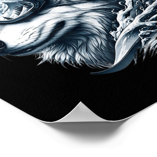 Poster Wolf Wearing Ski Snowboard Goggles Wolf Skiing (Coin)