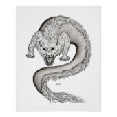 Poster Wolfdragon design noir et blanc (Devant)