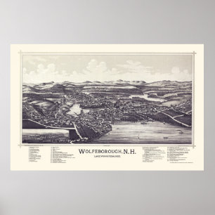 Poster Wolfeborough, carte panoramique de NH (Wolfeboro)