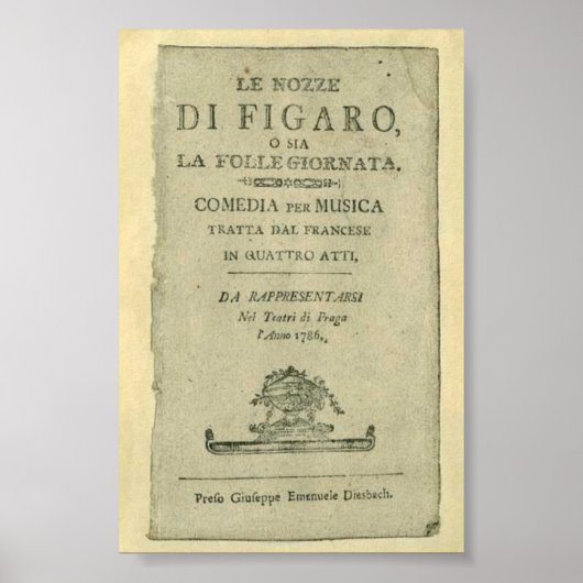 Poster Wolfgang Amadeus Mozart Oper Le nozze di Figaro (Devant)