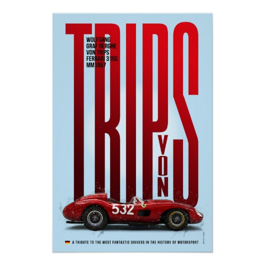 Poster Wolfgang von Trips Tribute Ferrari 315S (Devant)