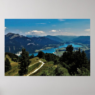 Poster Wolfgangsee et montagnes