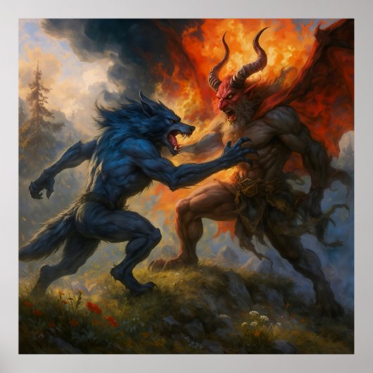 Poster Wolfman Meets Krampus (Devant)