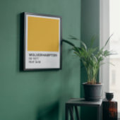 Poster Wolverhampton Wolf Gold - Bordure blanche