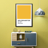 Poster Wolverhampton Wolf Gold - Bordure blanche
