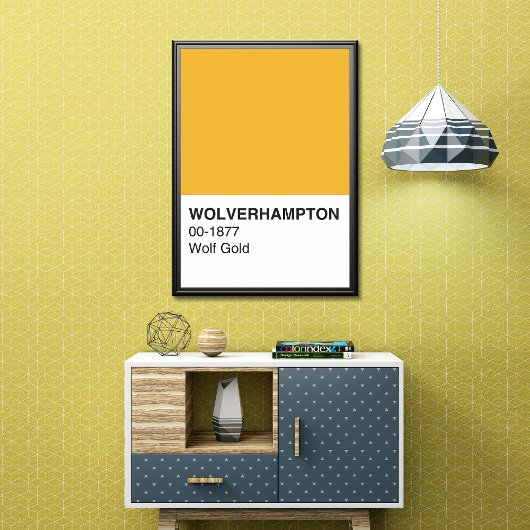 Poster Wolverhampton Wolf Gold - Pleine Largeur