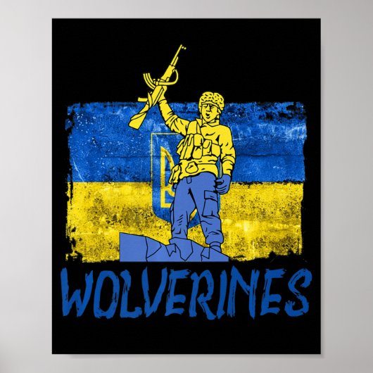Poster Wolverines Soutenez l'UkraineUkraine Wolverines Am (Devant)