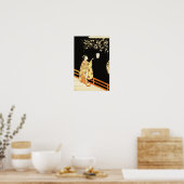 Poster  Woman Admiring Plum Blossoms at Night  (Cuisine)