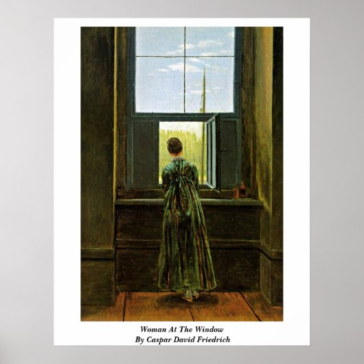Poster Woman At The Window By Caspar David Friedrich (Devant)