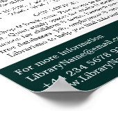 Poster Woman Behind Book, Bibliothèque Publicité (Coin)