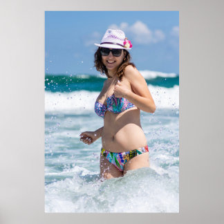 Poster Woman Enjoying A Day At The Beach