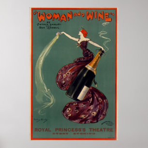 Poster WOMAN et WINE Theatre Vintage