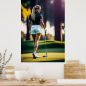 Poster Woman Golfer - Art en toile Imprimer (Cuisine)