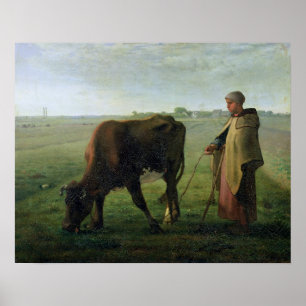 Poster Woman Grazing her Cow, 1858