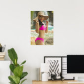 Poster Woman In A Pink Bikini (Bureau à domicile)