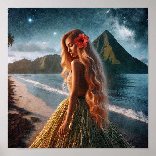 Poster Woman in Grass Skirt (Devant)