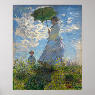 Poster Woman with a Parasol - Madame Monet and Her Son