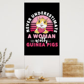Poster Woman with Guinea Pig Cavy Roddent (Cuisine)