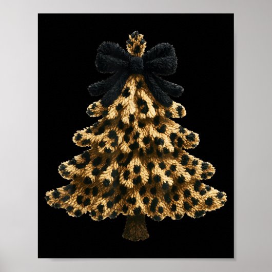 Poster Women Coquette Bow Leopard Christmas Tree Xmas Hol (Devant)