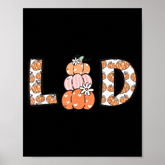 Poster Women Labor And Delivery Nurse Fall Pumpkins Thank (Devant)