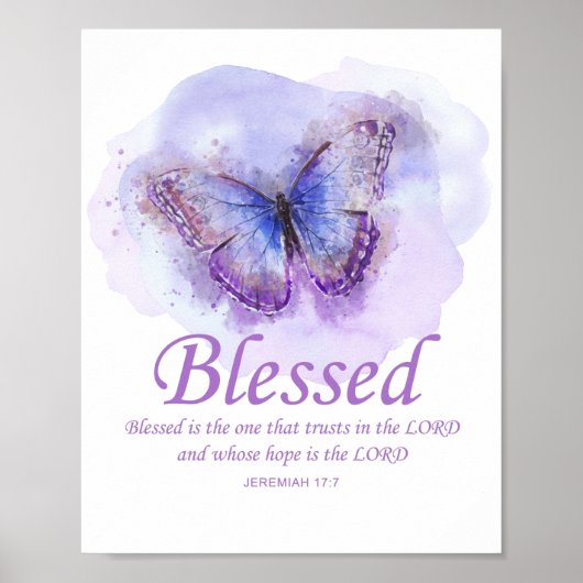 Poster Women’s Christian Butterfly Bible Verse: Blessed (Devant)