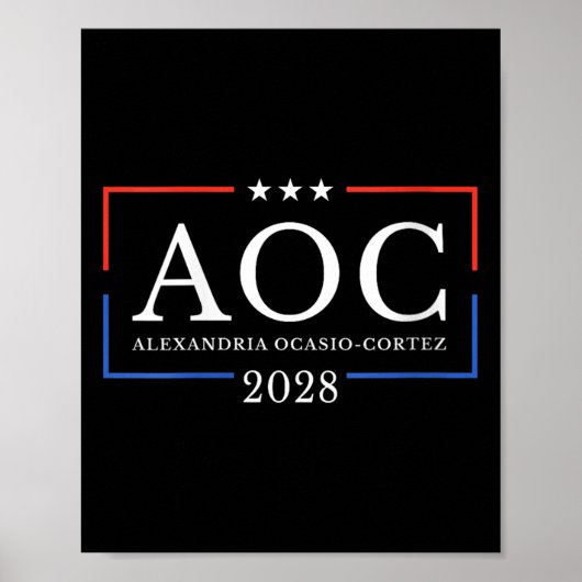 Poster Womens Aoc For President 2028 Simple Sign For Wome (Devant)