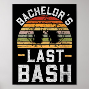 Poster Womens Bachelor´s Dernier Bash Vintage Groomsquad