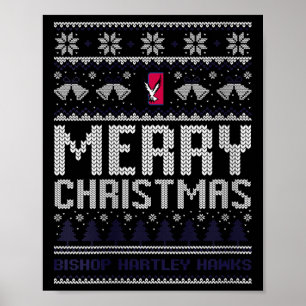 Poster Womens Bishop Hartley Hawks Logo Joyeux Noël U