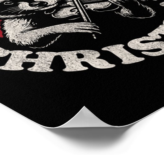 Poster Womens Bluegr Holiday Raccoon Merry Fidding Christ (Coin)