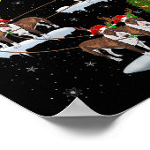 Poster Womens Bull Terrier Dog Santa Sleigh Flying Funny (Coin)