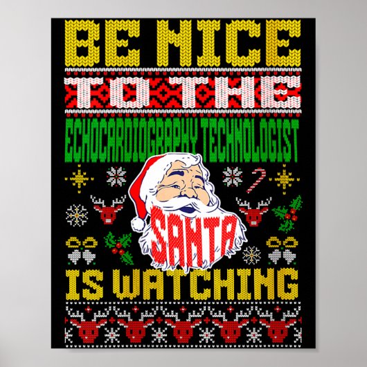 Poster Womens Echocardiography Tech Christmas Ugly Sweate (Devant)