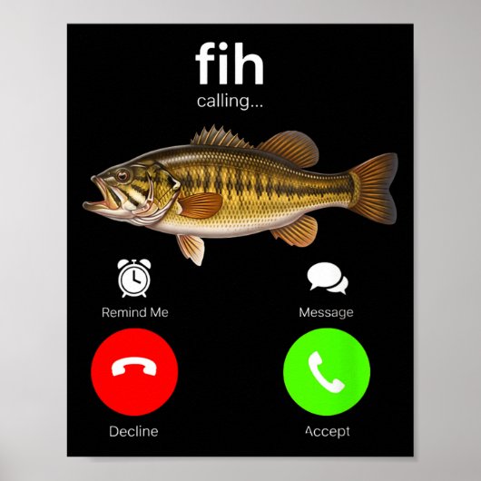 Poster Women's fih calling remind decline accept phone (Devant)