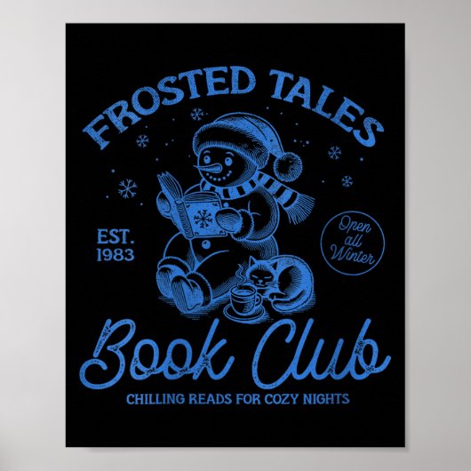 Poster Womens Funny Christmas Snowman Frosted Tales Book (Devant)