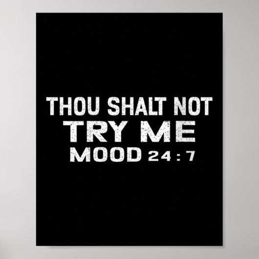 Poster Womens Funny Quote Graphic Thou Shalt Not Try Me,  (Devant)