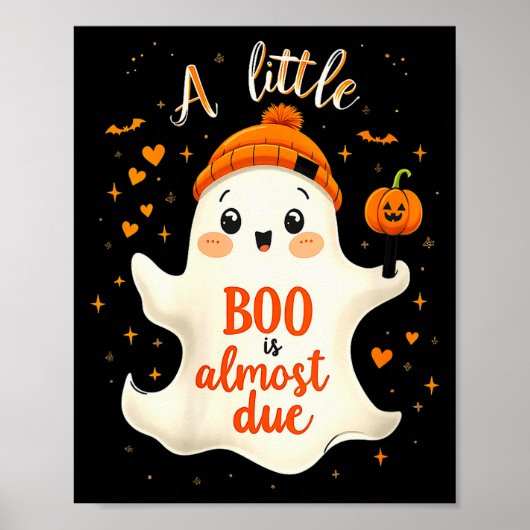 Poster Womens Funny Soky Pregnancy A Little Boo Is Almost (Devant)