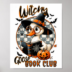 Poster Womens Funny Witchy Goose Book Club Halloween Shir