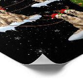 Poster Womens Golden Retriever Dog Santa Sleigh Flying Fu (Coin)