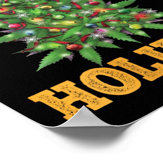 Poster Womens Happy Holidaze Funny Weed Christmas Stoner (Coin)